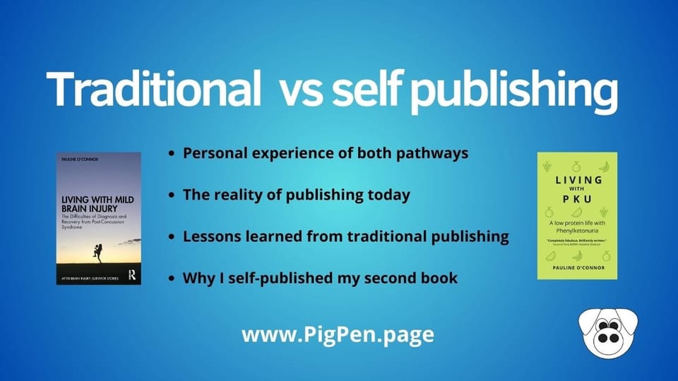 A blue slide with text on: the personal experience of both pathways, the reality of publishing today